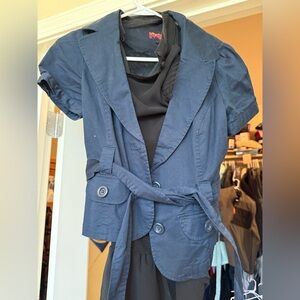 Women's Navy Short-Sleeve Jacket